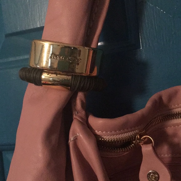 Jimmy Choo Saba Hobo Bag with Gold Bracelets - Picture 4 of 8